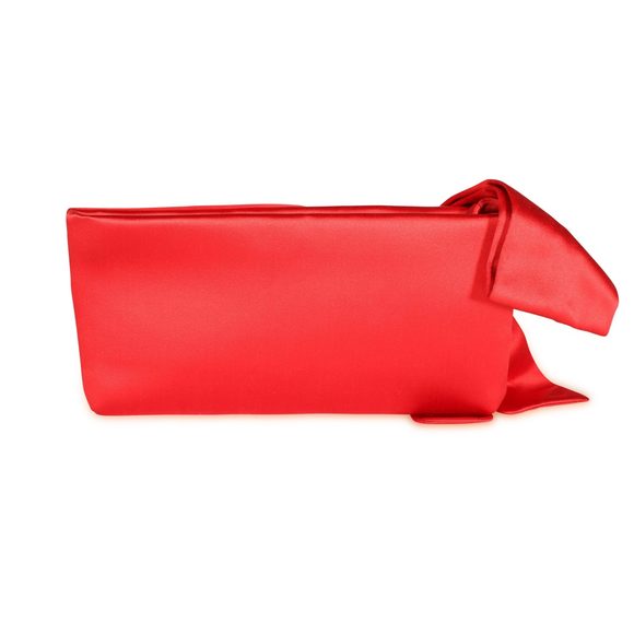 Valentino Red Satin Bow Clutch - Picture 3 of 8